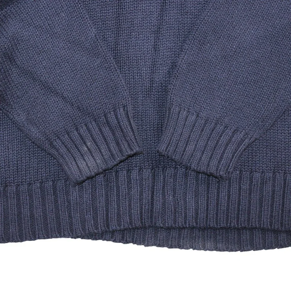 Polo Ralph Lauren XL 1/4 Zip Pullover Knit Sweater Navy Blue Red Pony High Neck - Picture 5 of 11